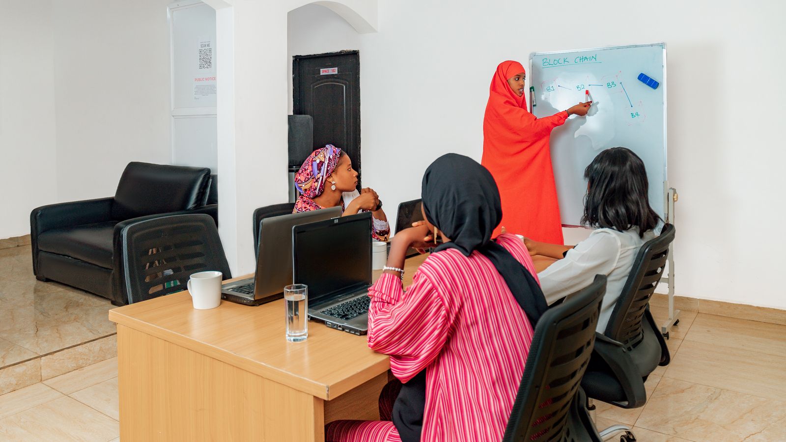 A group learning together in a classroom